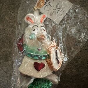 Christopher Radko white  Rabbit Alice in Wonderland  Ornament